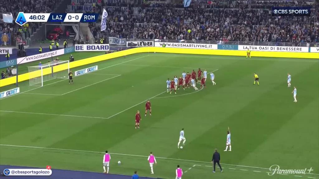 藍鷹率先打破僵局！羅馬尼奧利接定位球頭球破門！