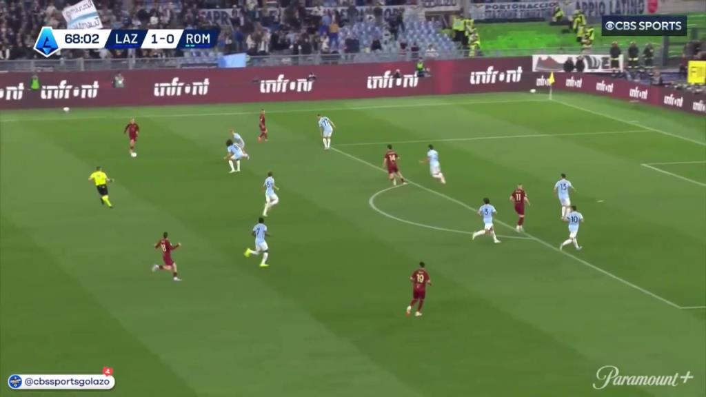 羅馬扳平比分！蘇萊不停球直接抽射世界波轟入死角！